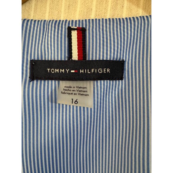 NEW! Tommy Hilfiger Womens Blazer, Suit Jacket, Light Tan White Stripes, Size 16 - Picture 10 of 14